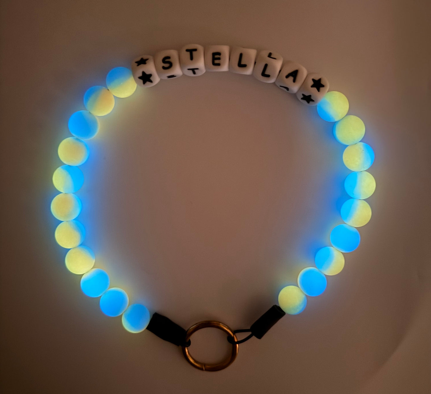 Glow in the Dark Collar (peach/blue)